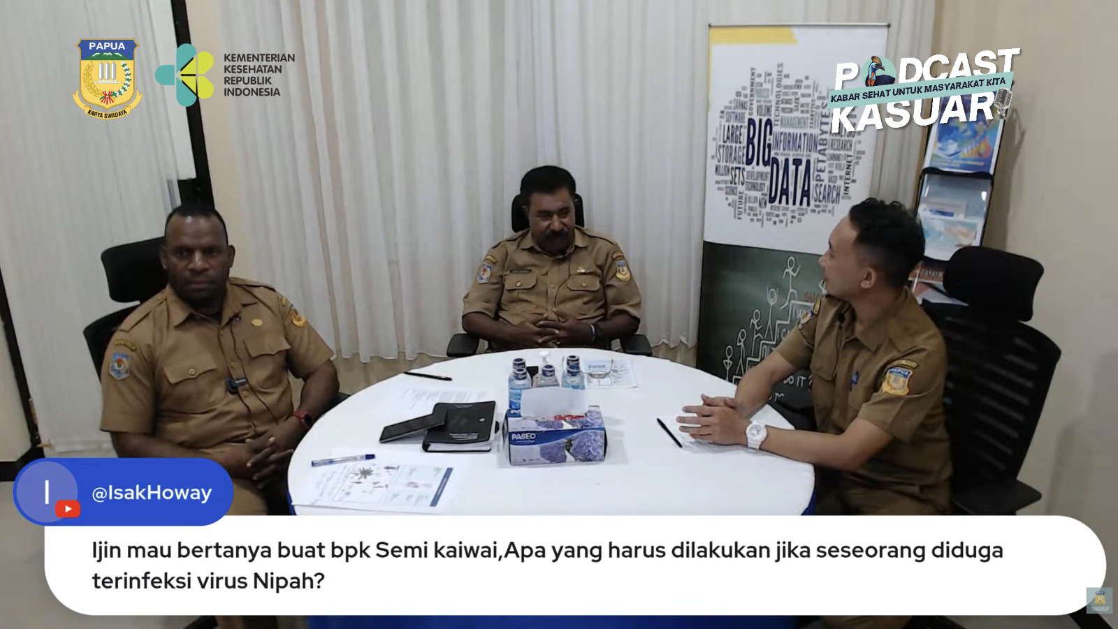 Sesi Tanya Jawab Saat berlangsunya Podcast Dinas Kesehatan Provinsi Papua
